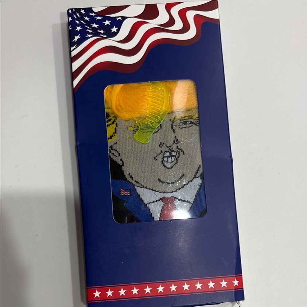 Trump 2024 one size socks with comb for his blonde hair Novelty Socks nwt